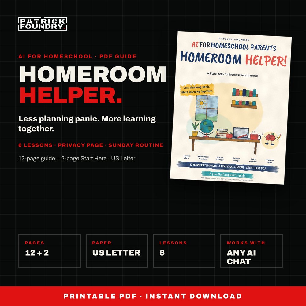 AI for Homeschool Parents Beginner Guide PDF cover preview